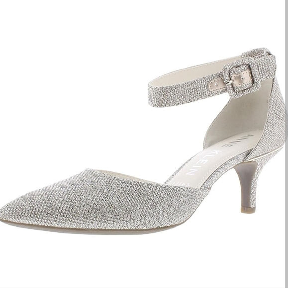 New Anne Klein Platinum Glittery Heels - Picture 12 of 14